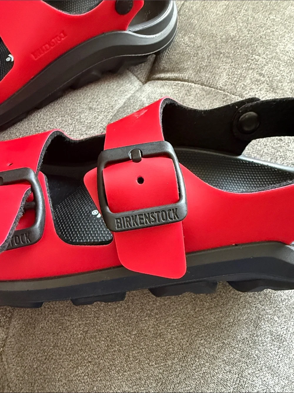 Birkenstock Kids Red Two-Strap EVA Sandals